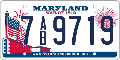 MD license plate 7AB9719