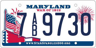 MD license plate 7AB9730