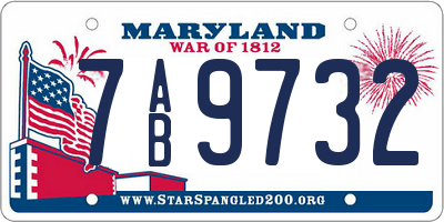 MD license plate 7AB9732