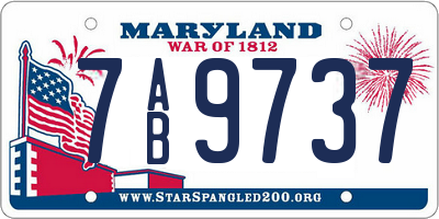MD license plate 7AB9737