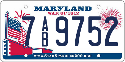 MD license plate 7AB9752