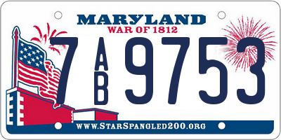 MD license plate 7AB9753