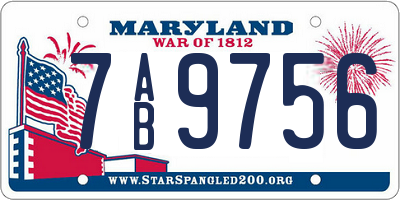 MD license plate 7AB9756
