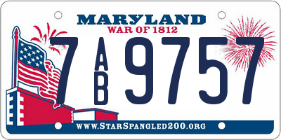 MD license plate 7AB9757