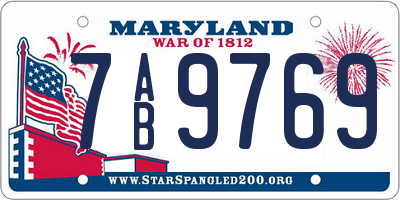 MD license plate 7AB9769