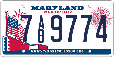MD license plate 7AB9774