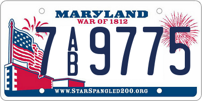 MD license plate 7AB9775