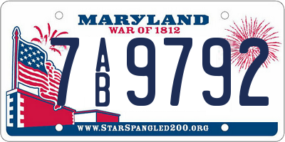 MD license plate 7AB9792