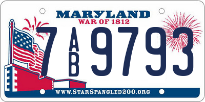 MD license plate 7AB9793