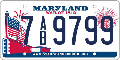 MD license plate 7AB9799
