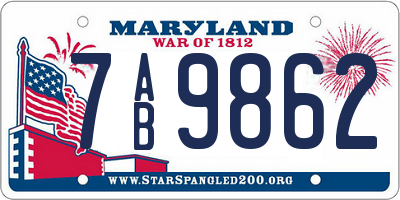 MD license plate 7AB9862