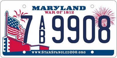 MD license plate 7AB9908