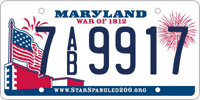 MD license plate 7AB9917