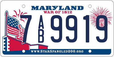 MD license plate 7AB9919