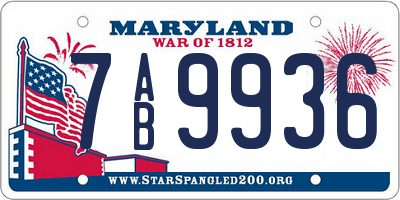 MD license plate 7AB9936