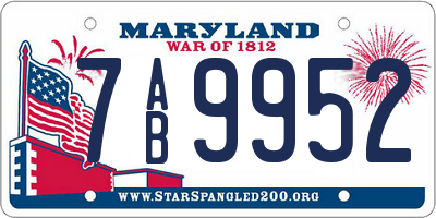 MD license plate 7AB9952