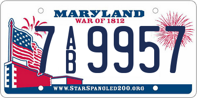 MD license plate 7AB9957