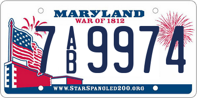 MD license plate 7AB9974