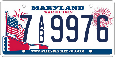 MD license plate 7AB9976