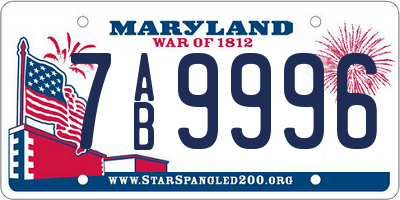 MD license plate 7AB9996