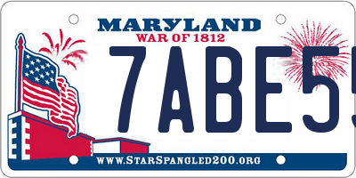 MD license plate 7ABE55