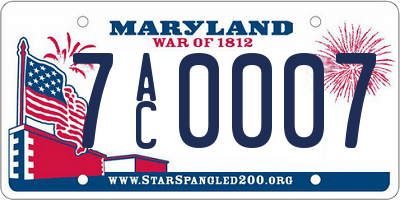 MD license plate 7AC0007
