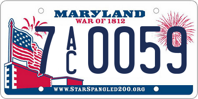 MD license plate 7AC0059