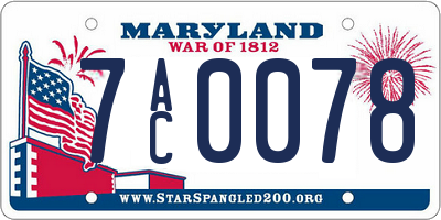 MD license plate 7AC0078