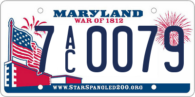 MD license plate 7AC0079