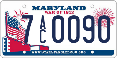 MD license plate 7AC0090