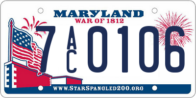 MD license plate 7AC0106