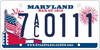 MD license plate 7AC0111