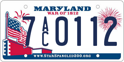 MD license plate 7AC0112