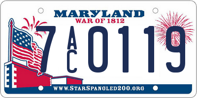 MD license plate 7AC0119