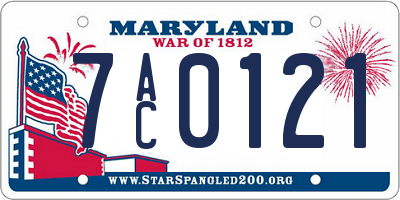 MD license plate 7AC0121