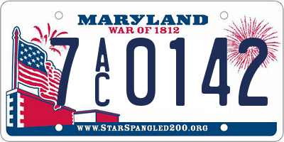 MD license plate 7AC0142
