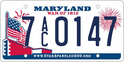 MD license plate 7AC0147