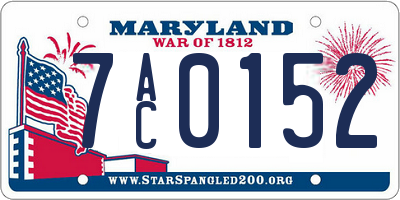 MD license plate 7AC0152