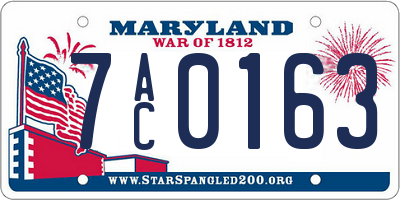 MD license plate 7AC0163