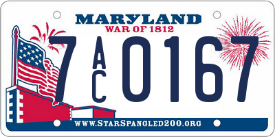 MD license plate 7AC0167