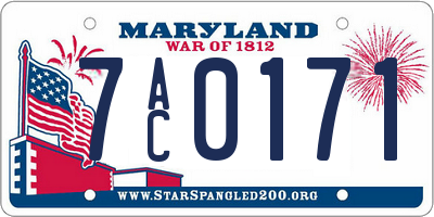 MD license plate 7AC0171
