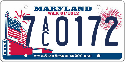 MD license plate 7AC0172