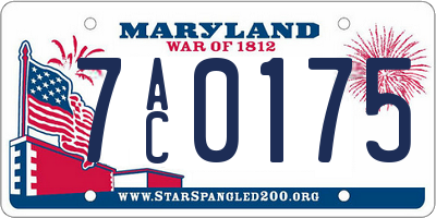 MD license plate 7AC0175