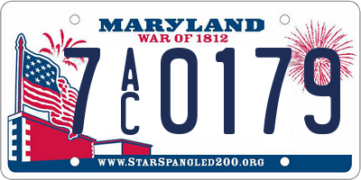 MD license plate 7AC0179