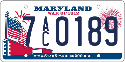 MD license plate 7AC0189