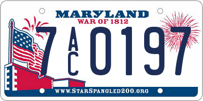 MD license plate 7AC0197
