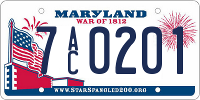 MD license plate 7AC0201