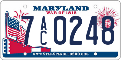 MD license plate 7AC0248