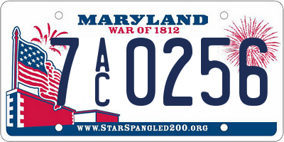 MD license plate 7AC0256