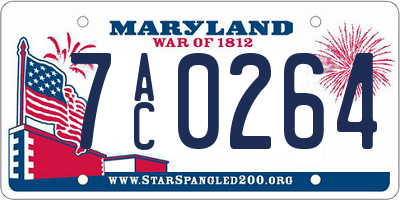 MD license plate 7AC0264